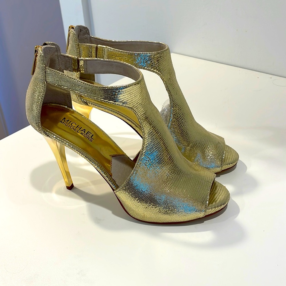 MICHAEL by Michael Kors gold heels. 9